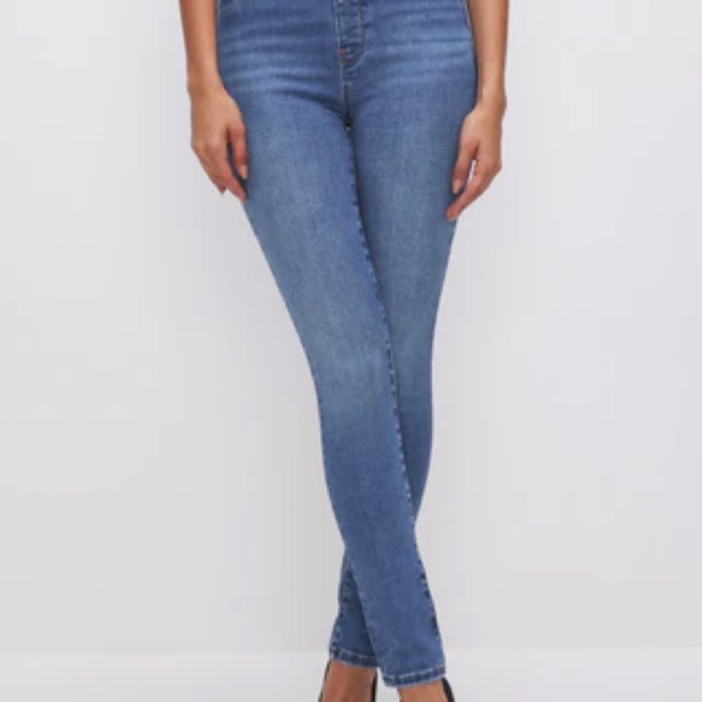 Good American Blue Skinny Jeans High-Rise Stretch